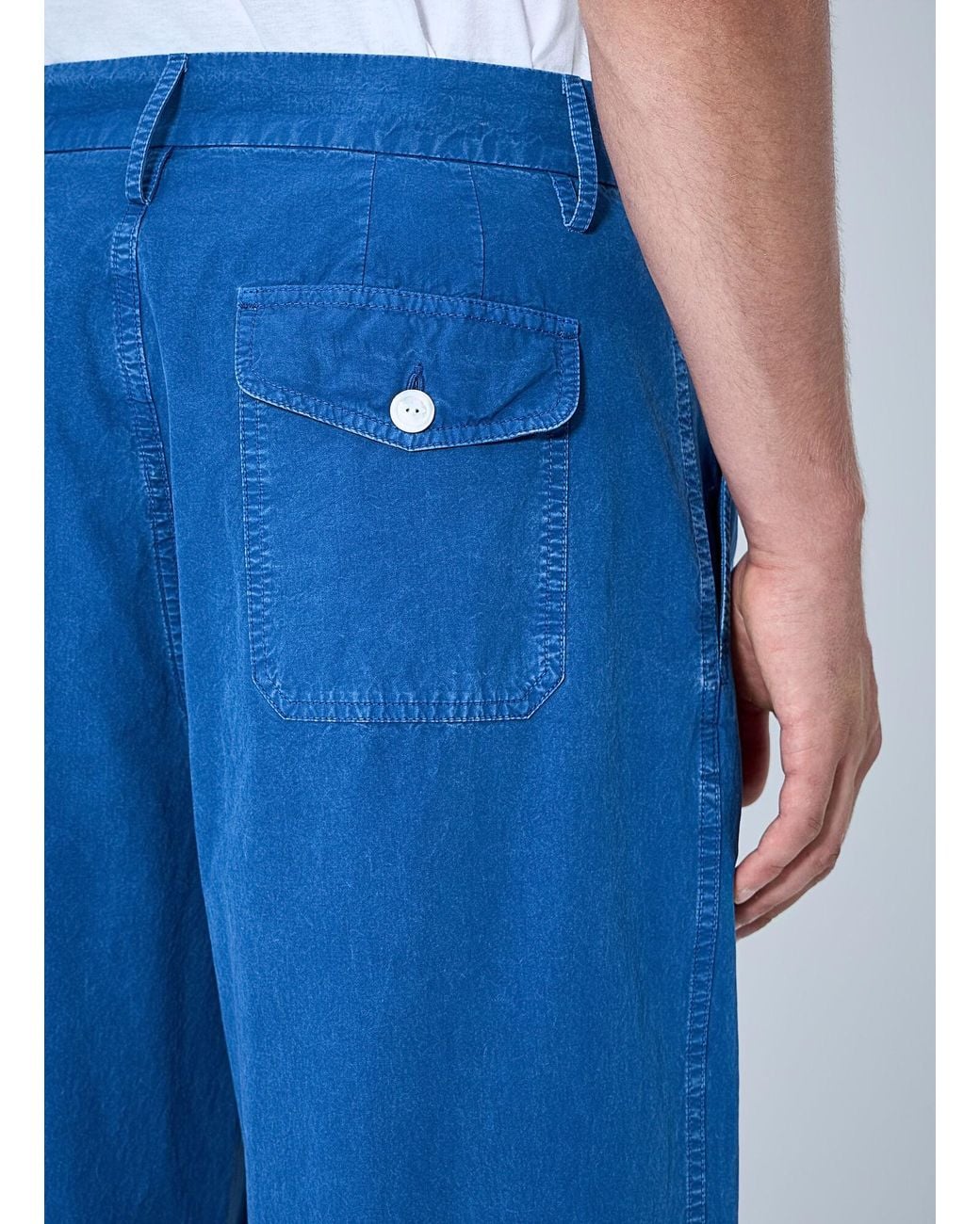 Marni Blue Pleated Wide-Leg Trousers for men