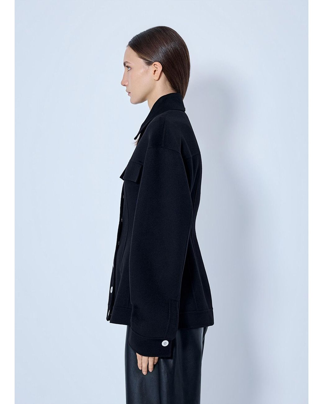 Sportmax Blue Structured Button-Down Jacket