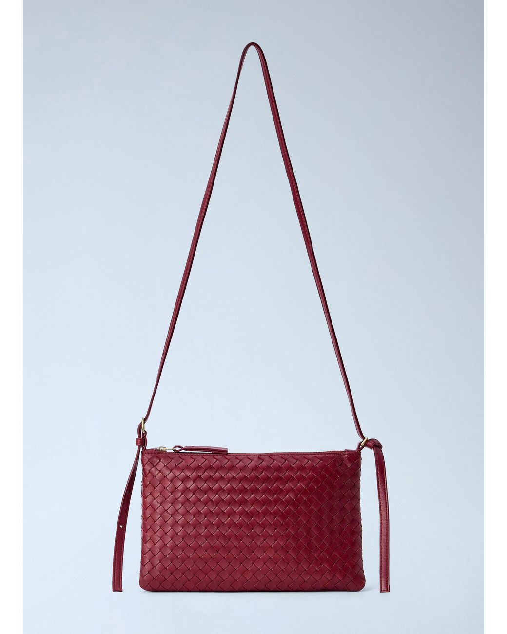 Bottega Veneta Red Intrecciato Piccolo Medium Pouch