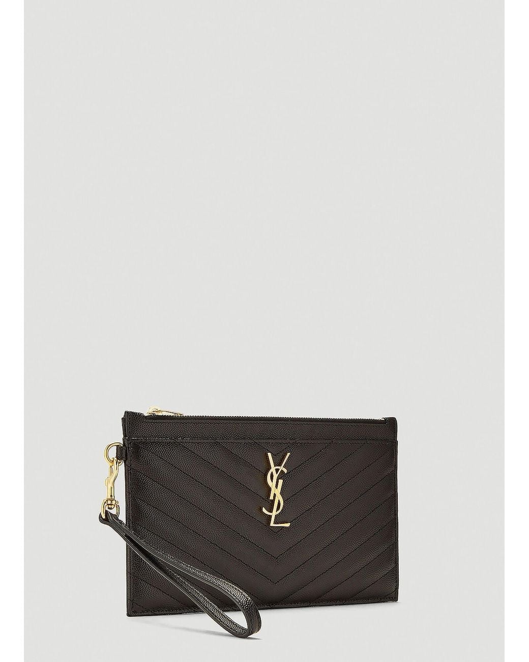Saint Laurent Gray Cassandre Matelassã Large Pouch