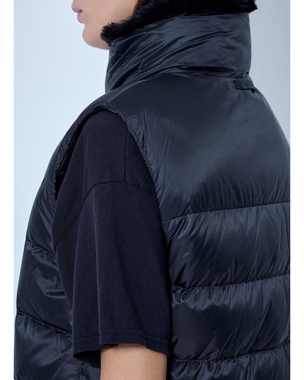 Max Mara Blue Padded Vest With High Collar