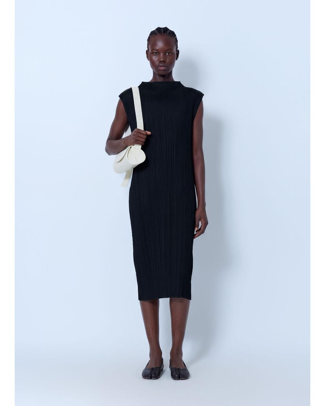 Pleats Please Issey Miyake Blue July Pleated Midi Dress