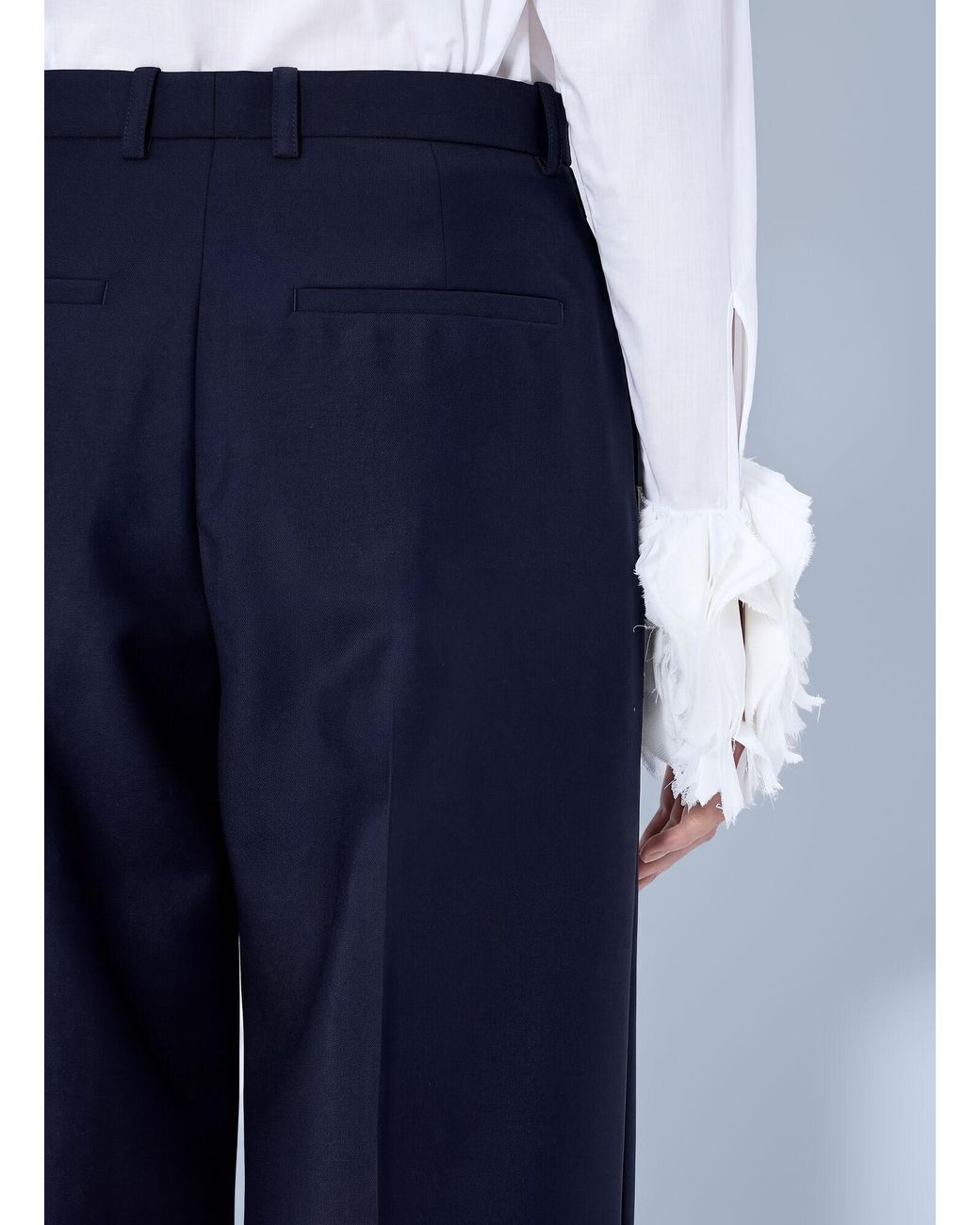 Jil Sander Blue Wide-Leg Tailored Trousers