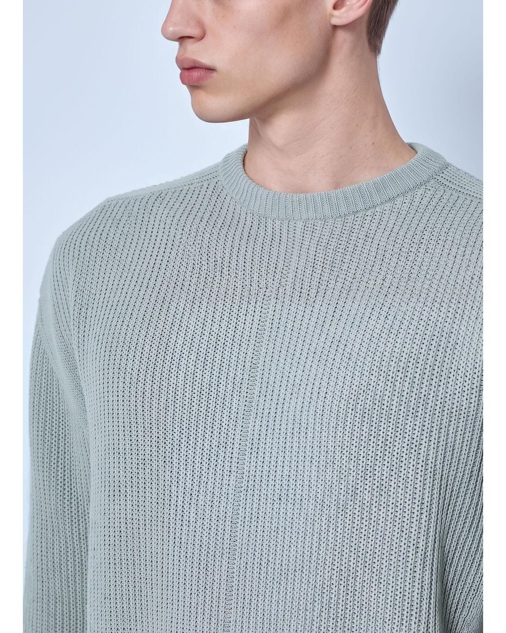 Rick Owens Gray Fisherman Round Neck Sweater for men