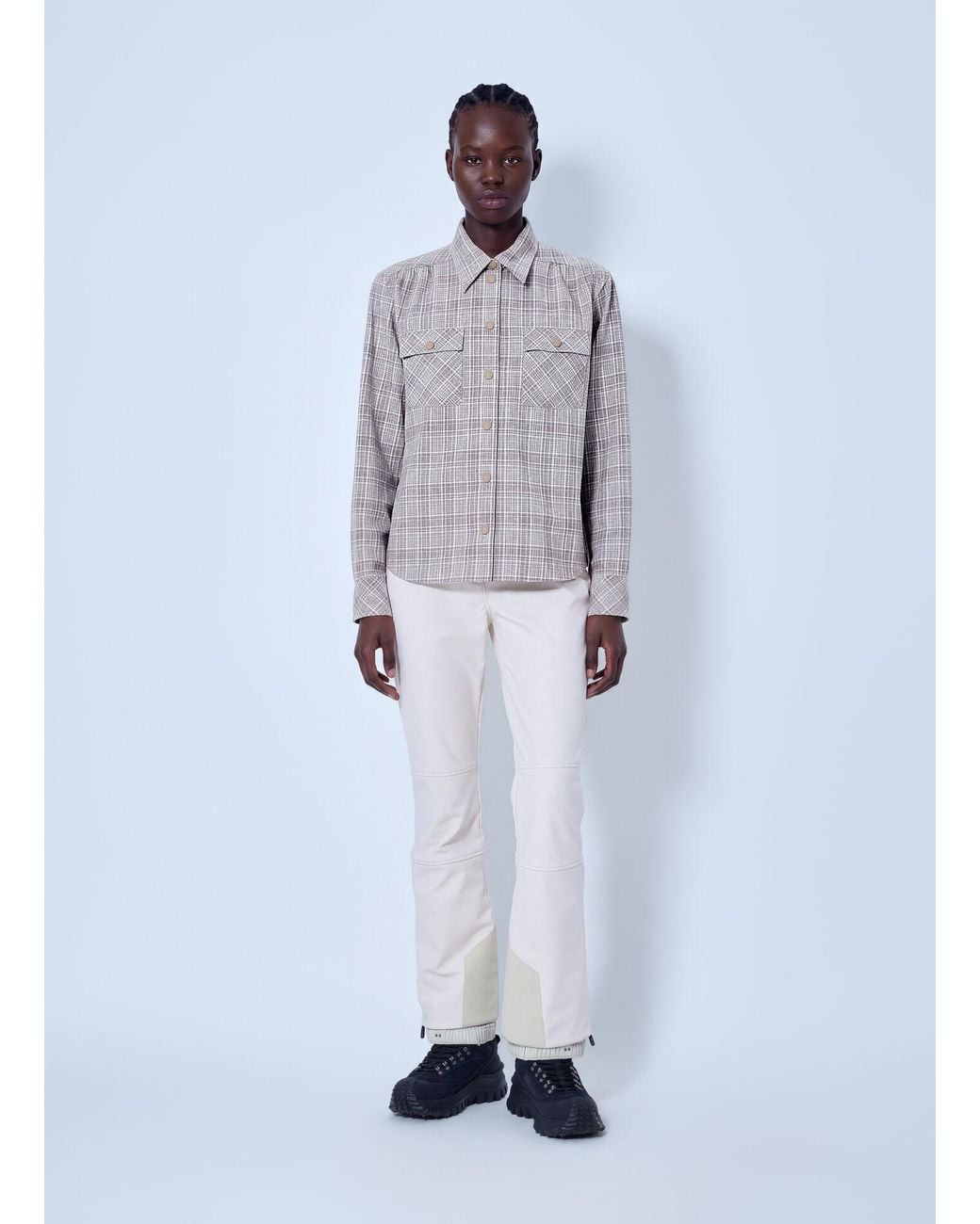 Moncler Gray Checked Button-Up Shirt