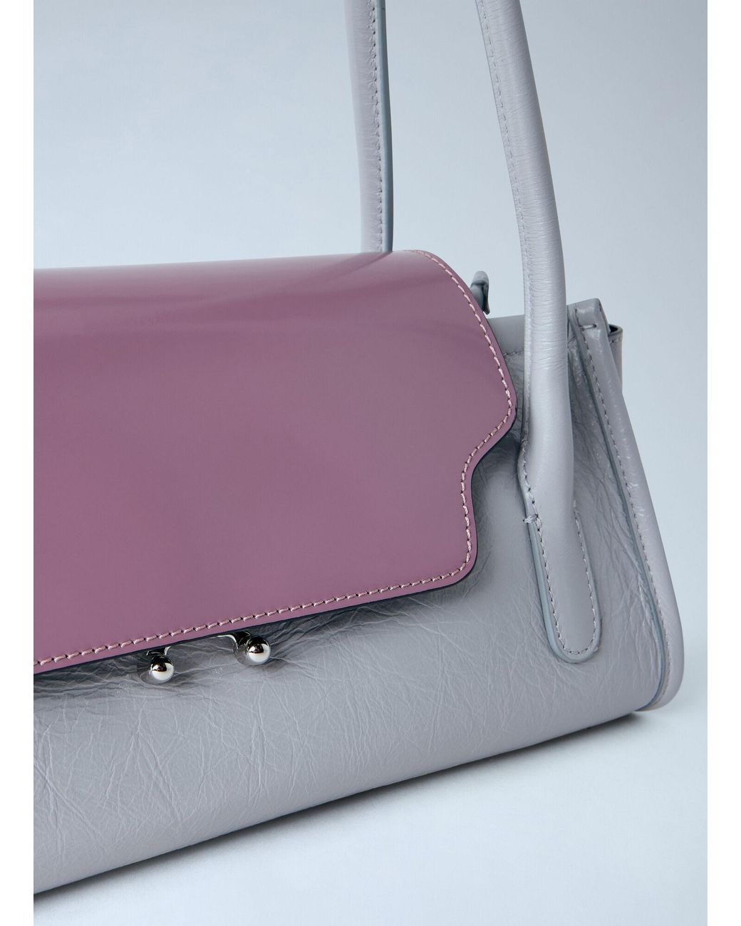 Marni White Trunkette Leather Shoulder Bag