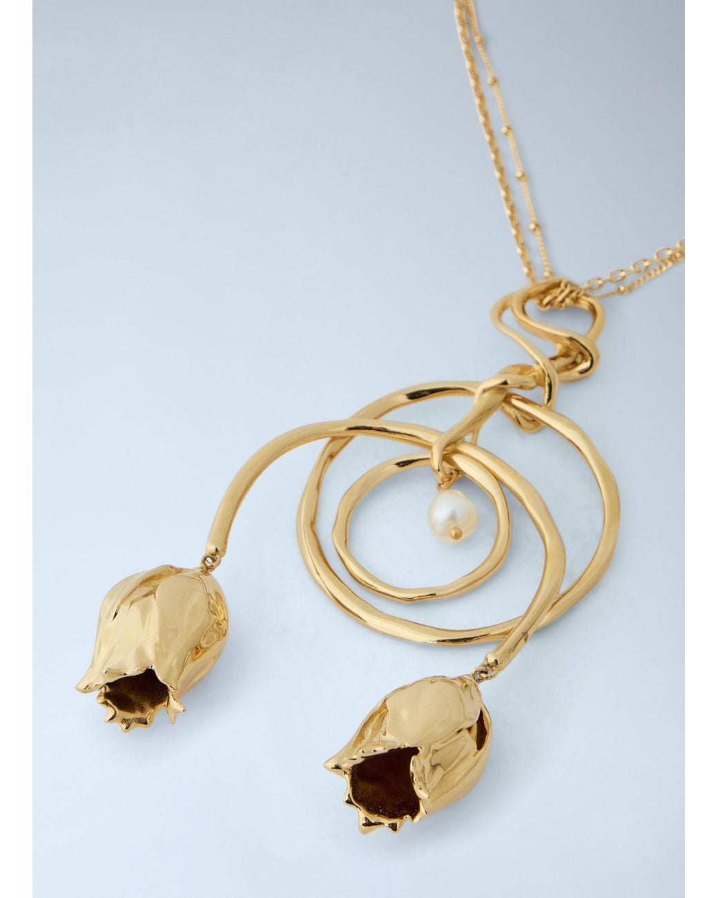 Chloé Blue Tulip Pendant Necklace