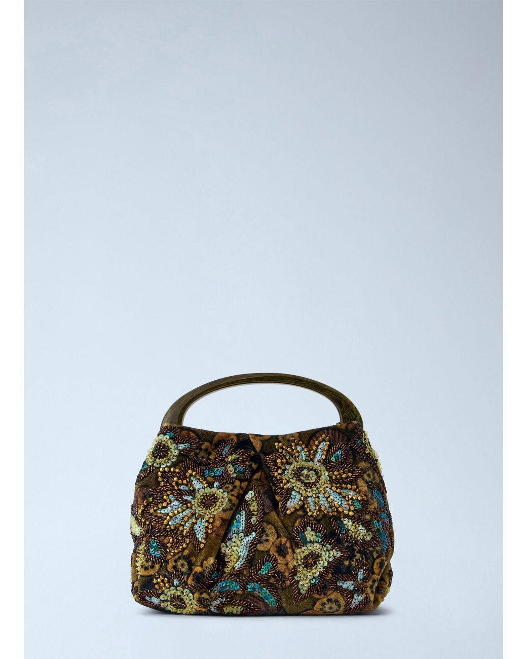 Dries Van Noten Green Crisp Metallic Crossbody Bag