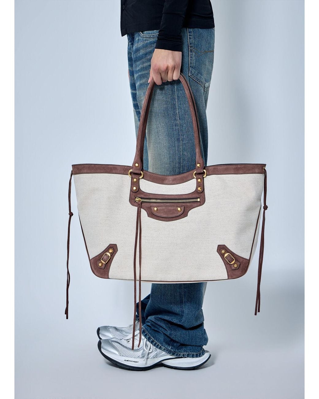 Balenciaga White Le City Beach Tote Bag Medium