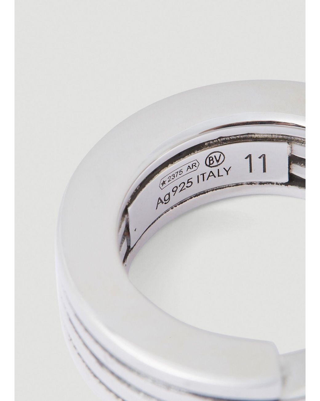 Bottega Veneta White Layered Ring for men