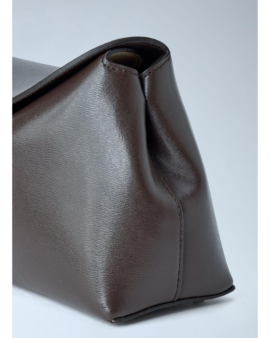 Totême Brown T-Lock Leather Clutch