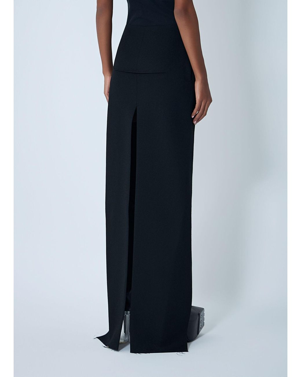 Rick Owens Blue Sliced Maxi Skirt