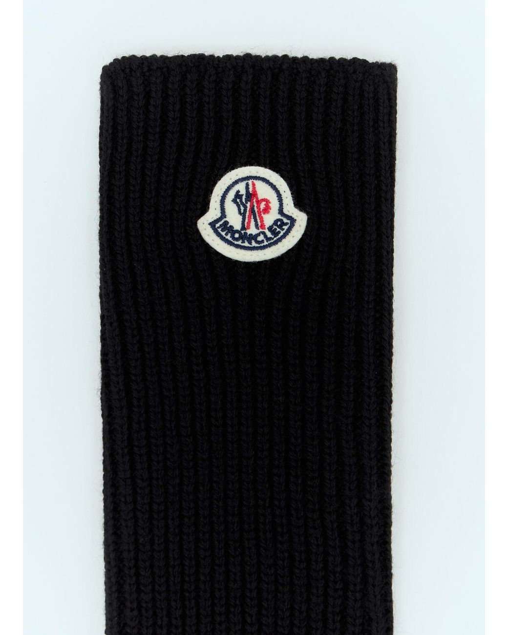 Moncler Black Wool Knit Gloves