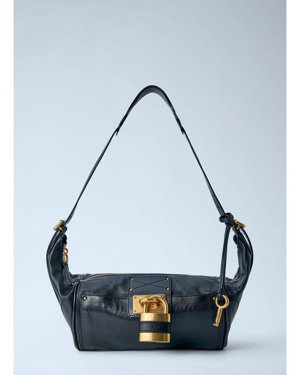 Chloé Blue Chloé Paddington Grained Shoulder Bag