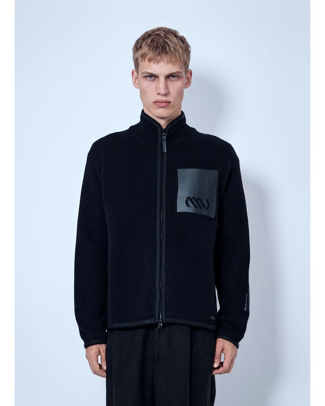 Massimo Osti Studio Blue Zip-Up Jacket With Chest Patch for men