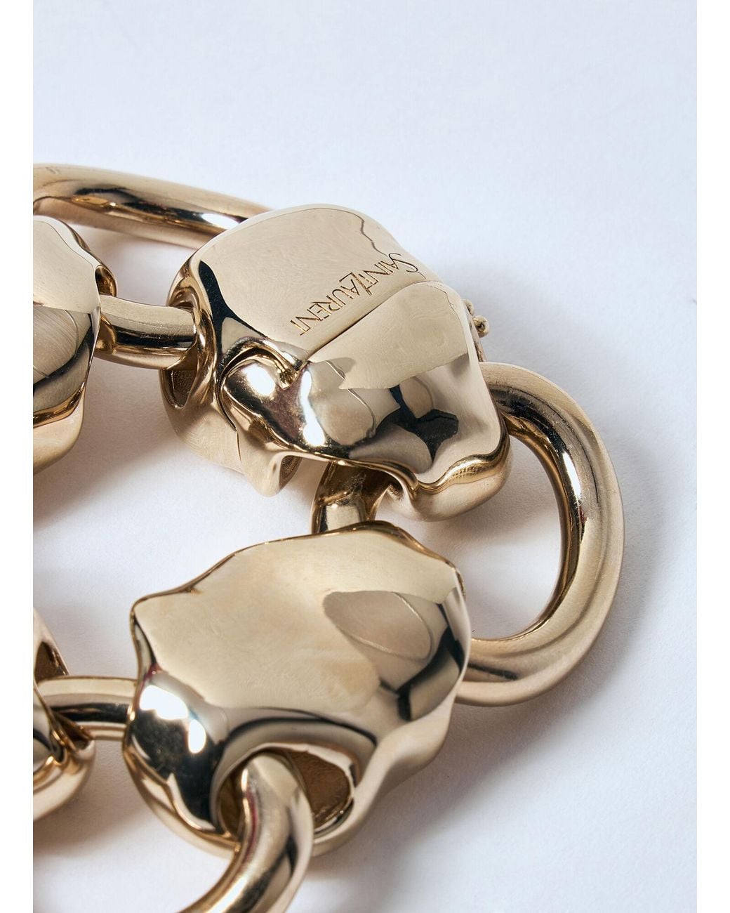 Saint Laurent Metallic Shell Chain Bracelet