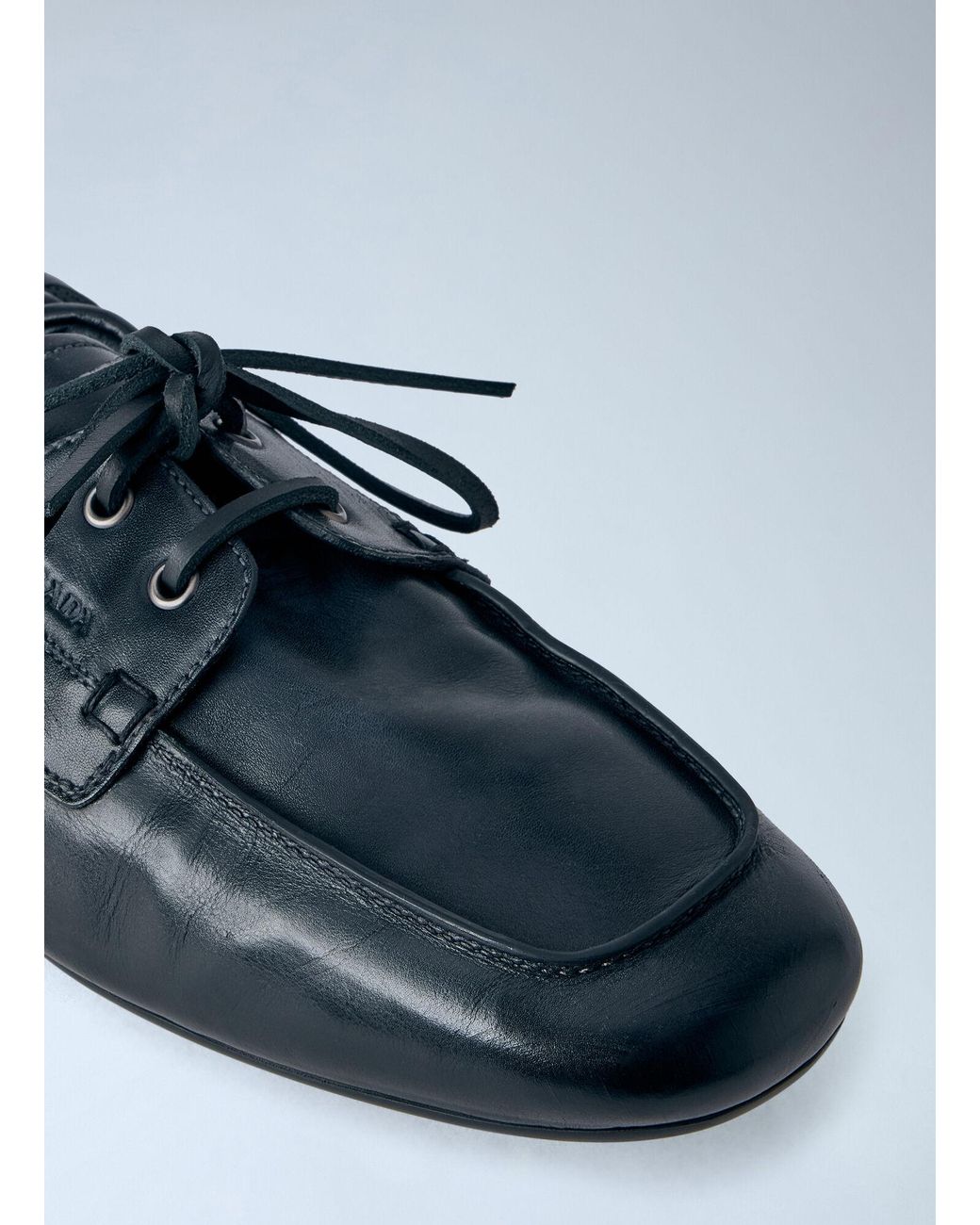 Prada Blue Leather Moccasins for men