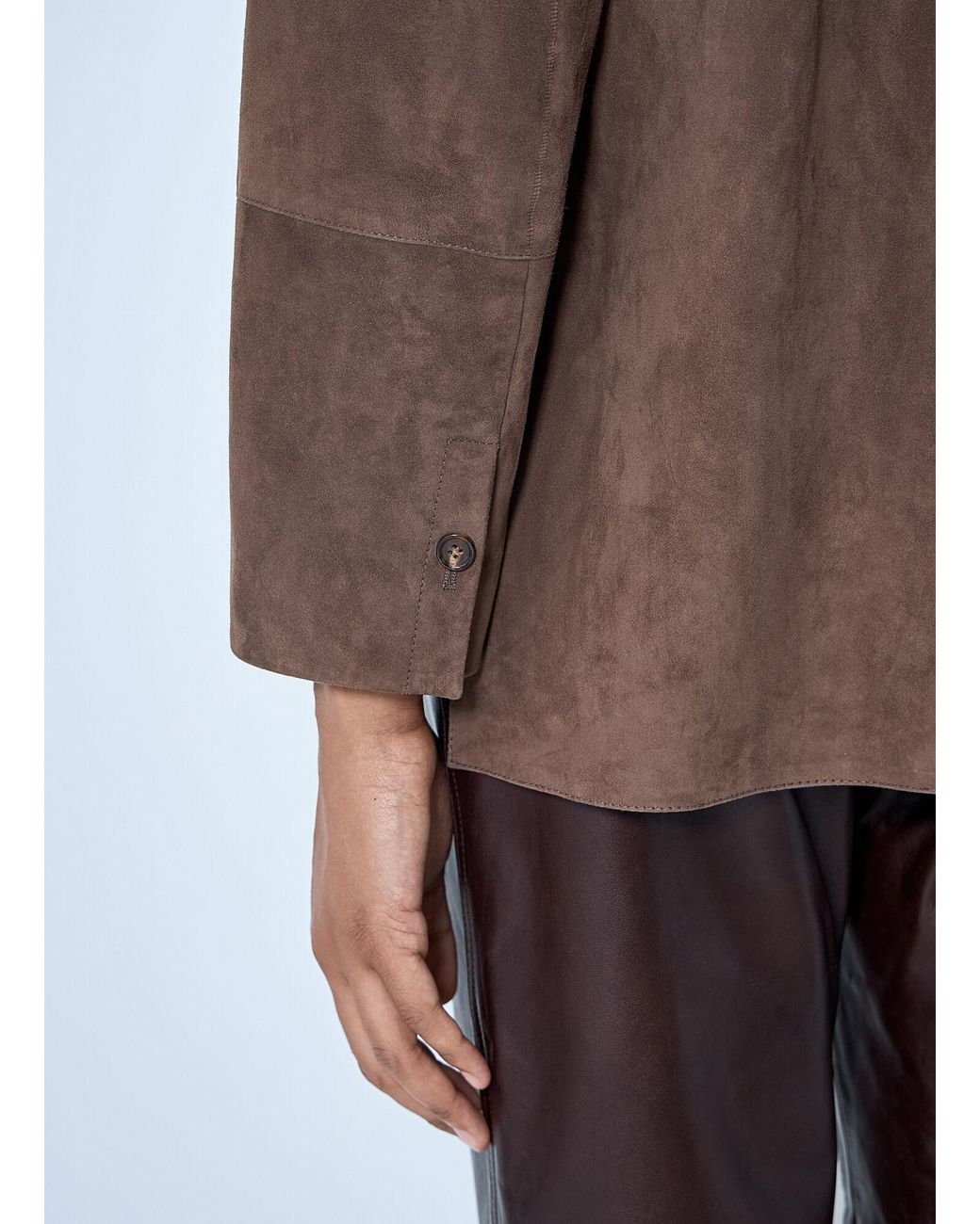 Max Mara Brown Suede Shirt Jacket