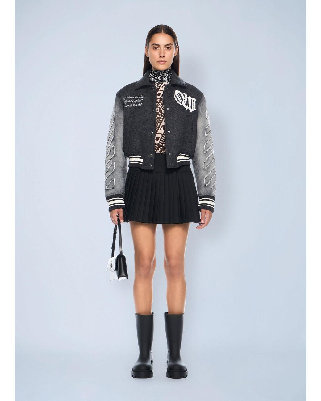Off-White c/o Virgil Abloh Black Big Bookish Logo Pleated Skirt