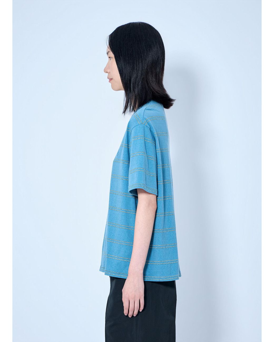 Jil Sander Blue Striped Crewneck T-Shirt