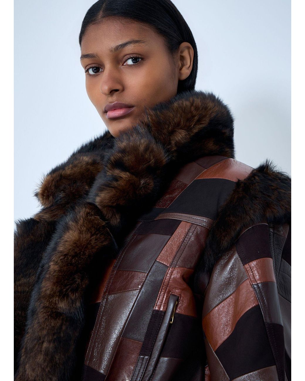 Chloé Multicolor Chloã Patchwork Leather Jacket