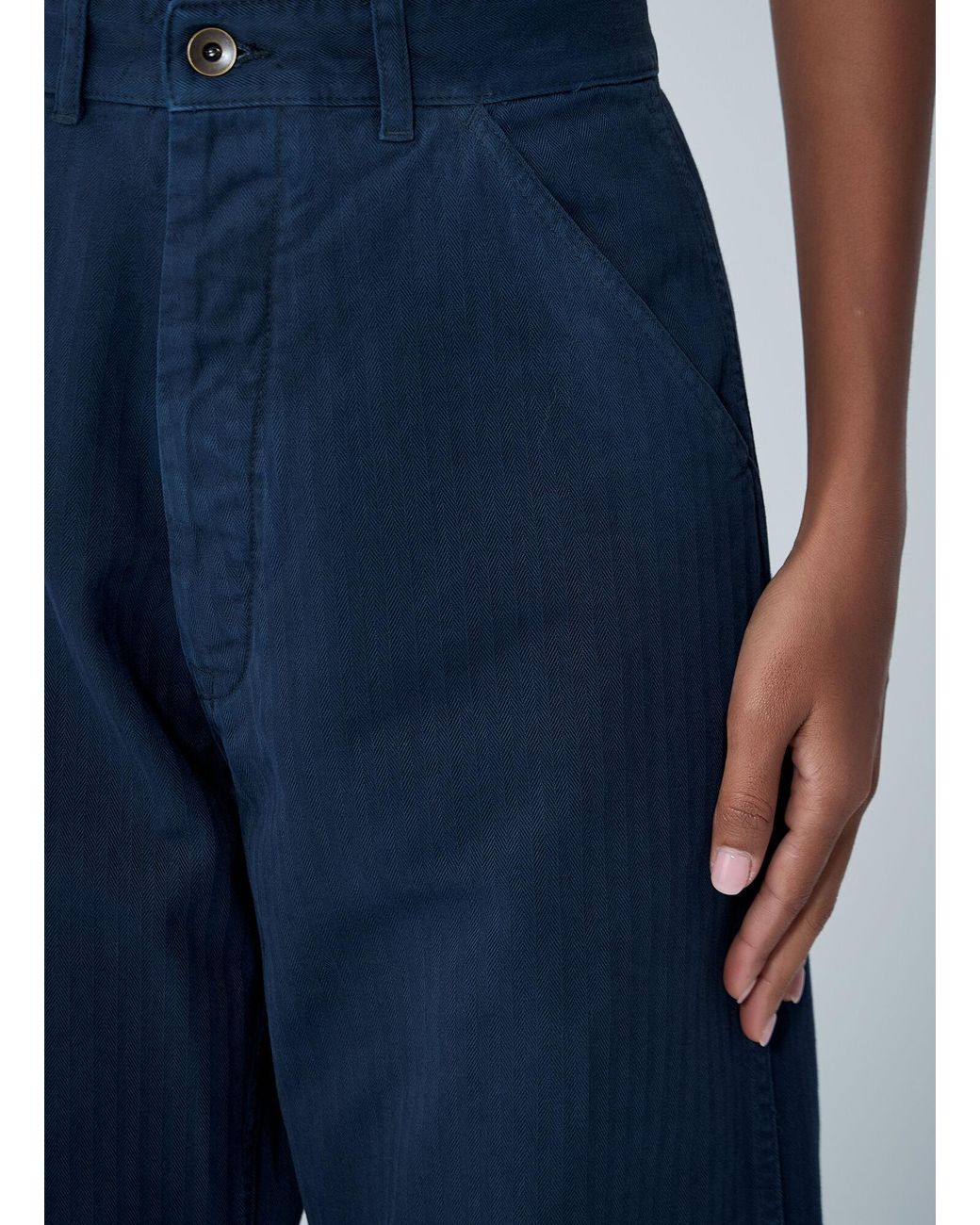 Maison Margiela Blue Cotton Twill Pants