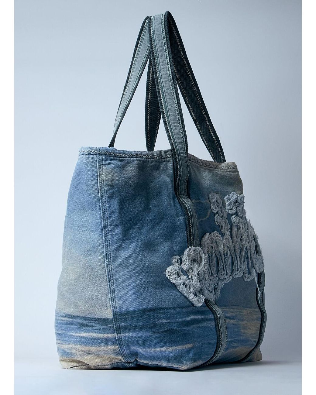 バッグ ERL Men's Venice Tote Woven Erl: Men's Venice Tote Woven (Storm Print) | DSML E-SHOP