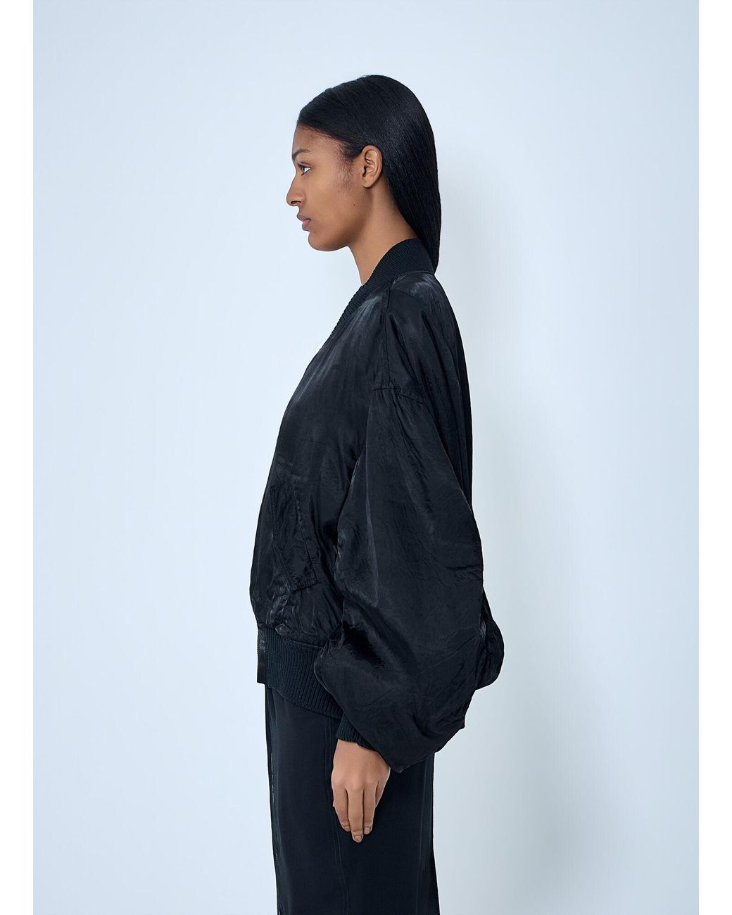 Rick Owens Blue Oversized Bomber Jacket