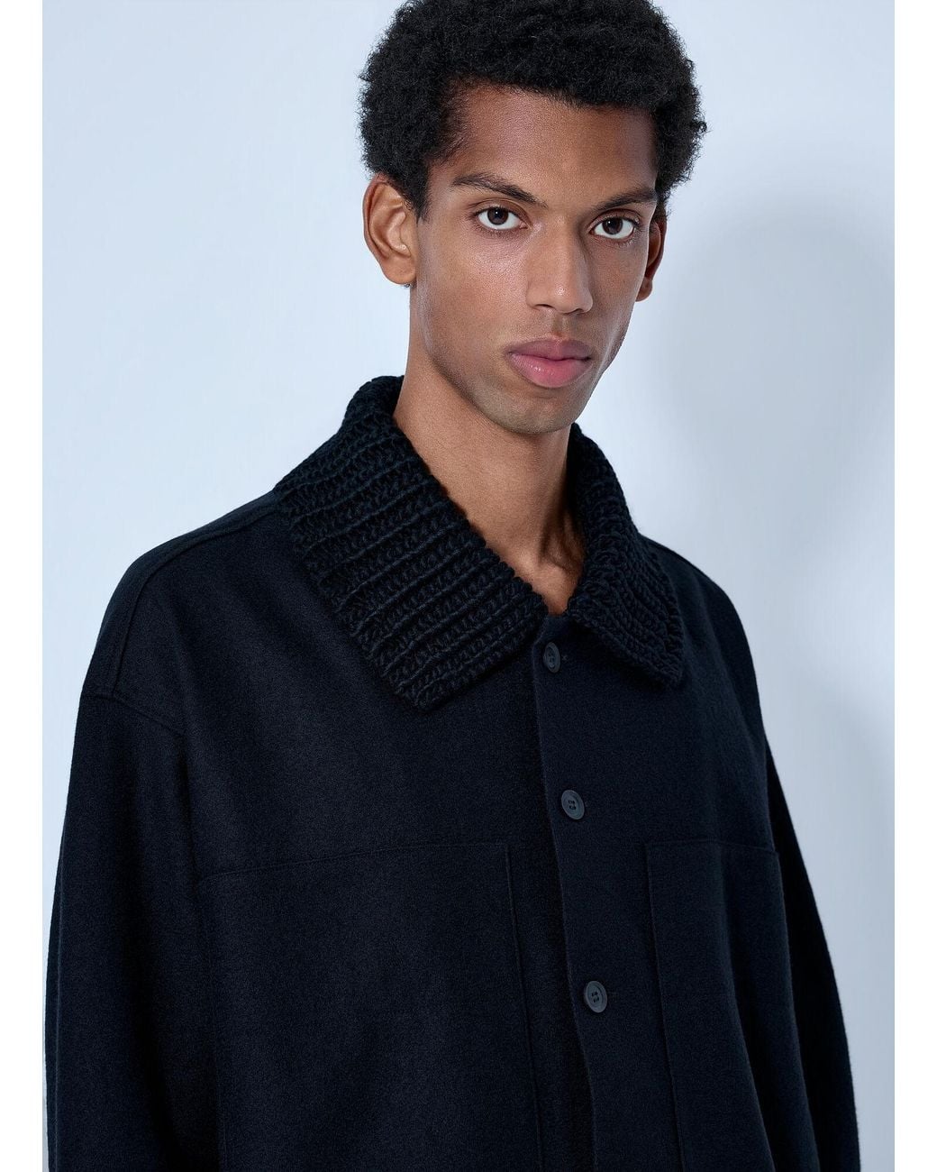 Yohji Yamamoto Blue Rib Detail Blouson for men