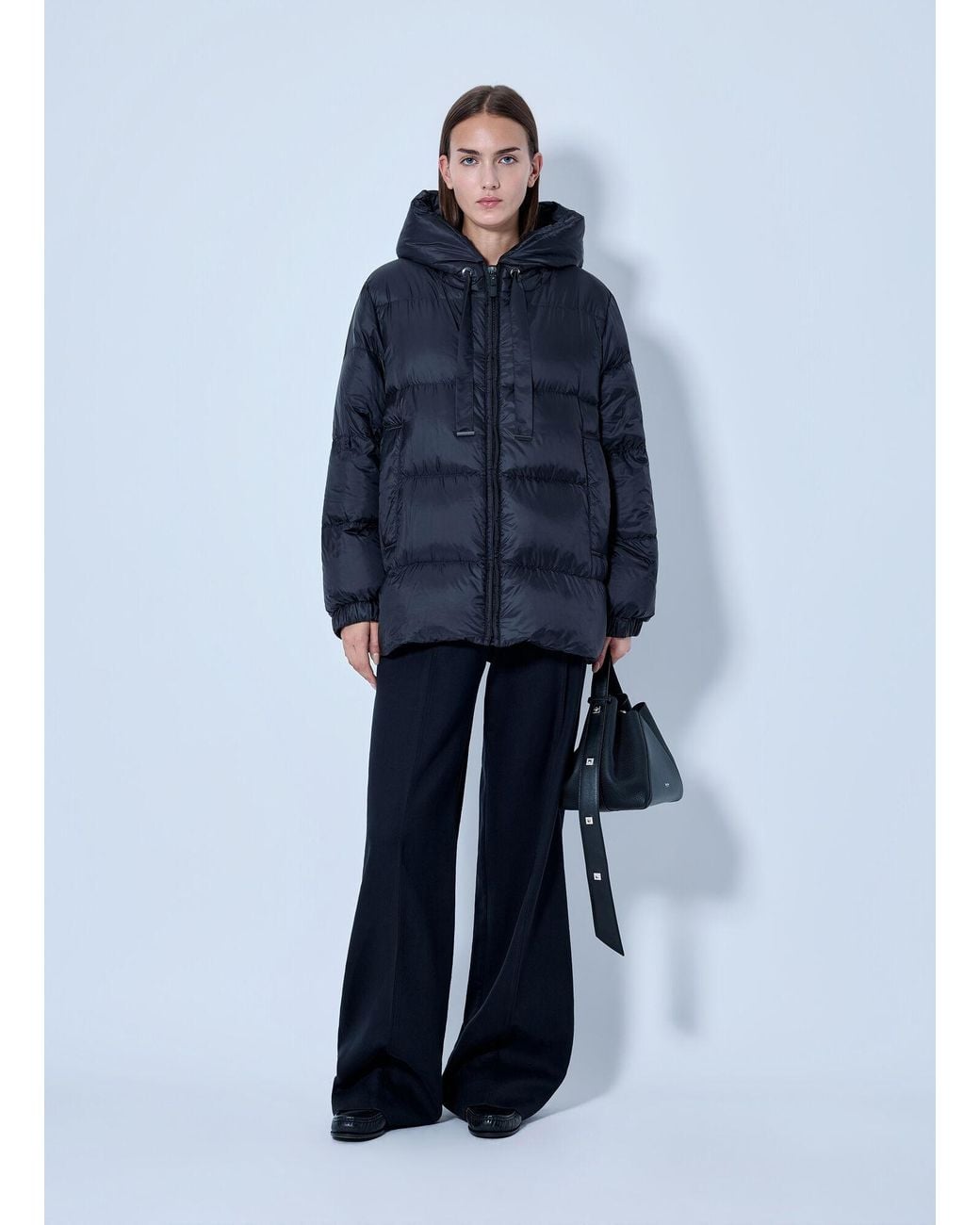 Max Mara Blue Hooded Puffer Jacket