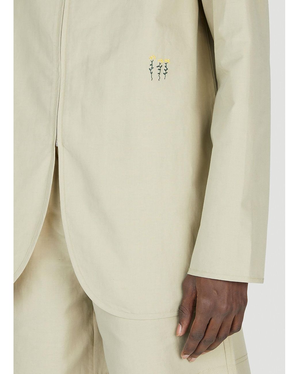Diomene Natural Embroidered Jacket for men