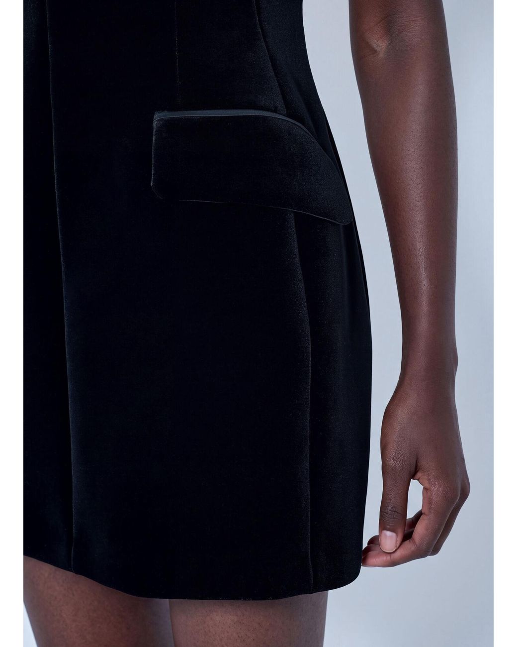 Sportmax Blue Sleeveless Velvet Mini Dress