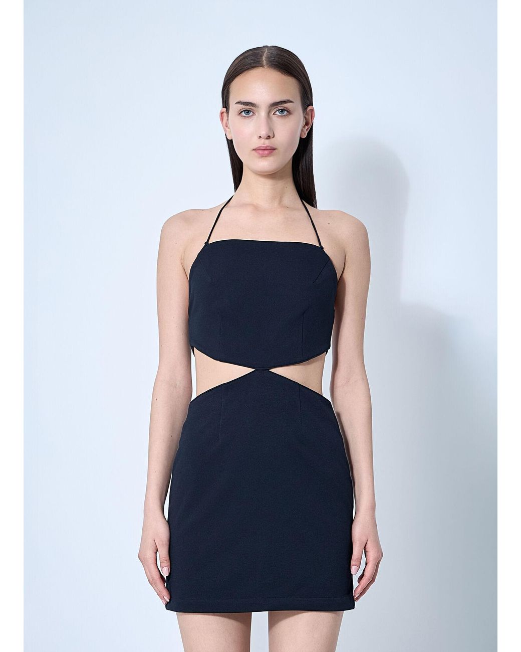 ROKH Blue Cut-out Mini Dress