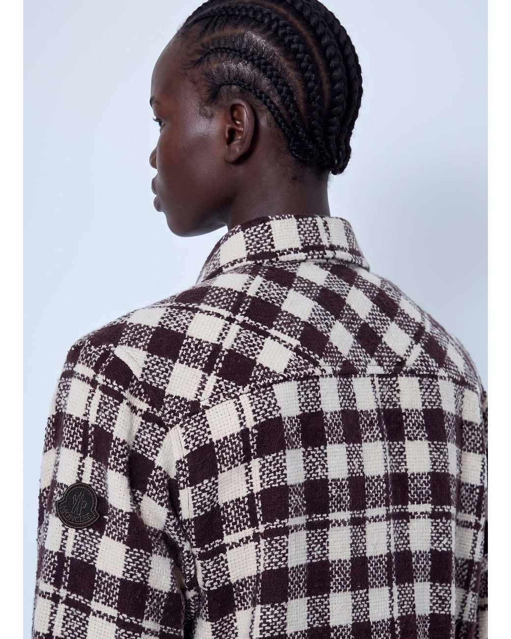 Moncler Brown Checked Wool Shirt