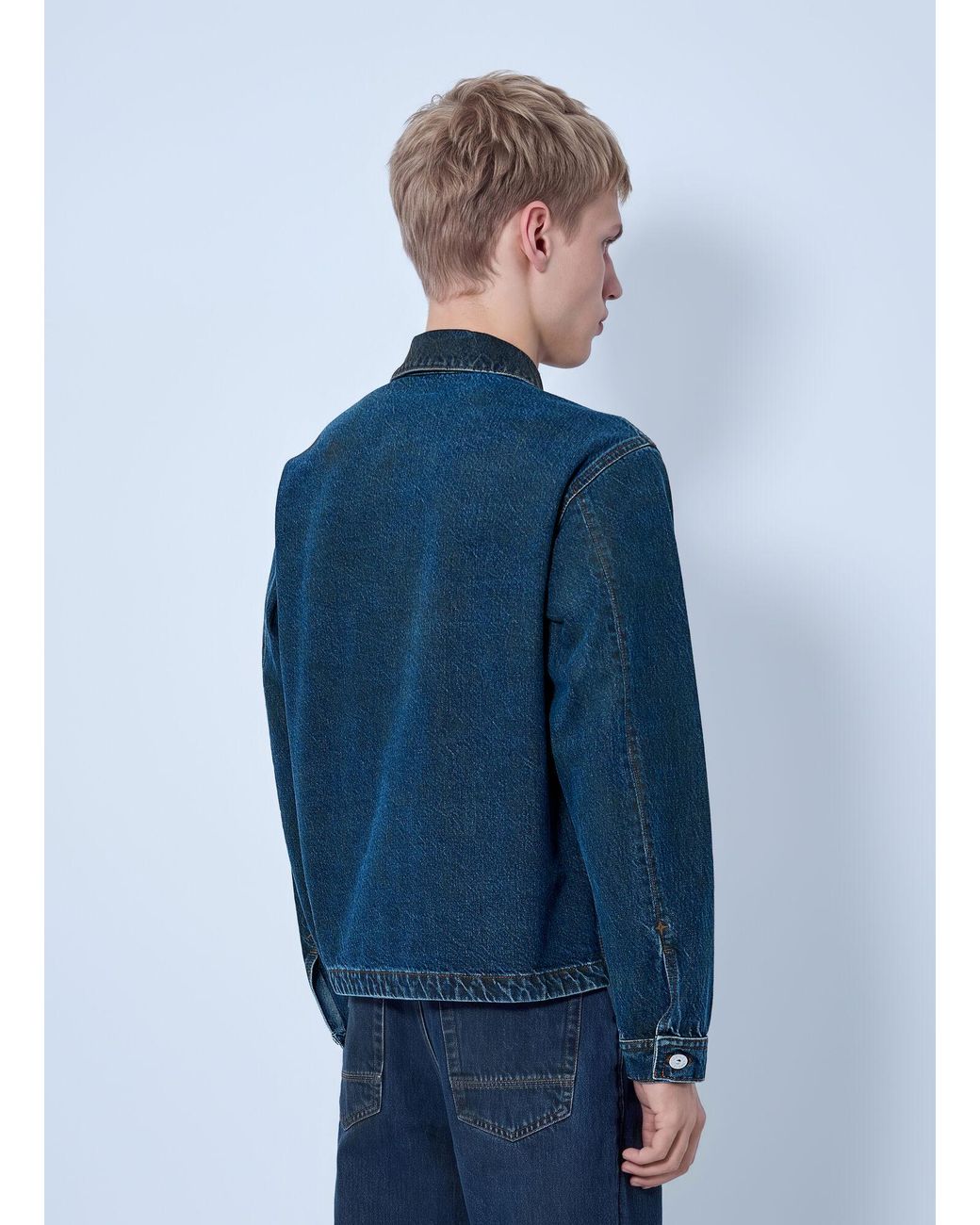 Stone Island Blue Denim Jacket for men