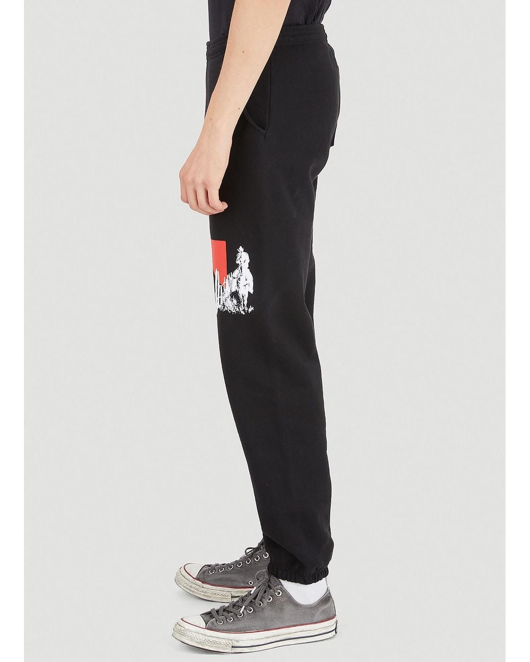 One Of These Days Black Fence Line Track Pants for men