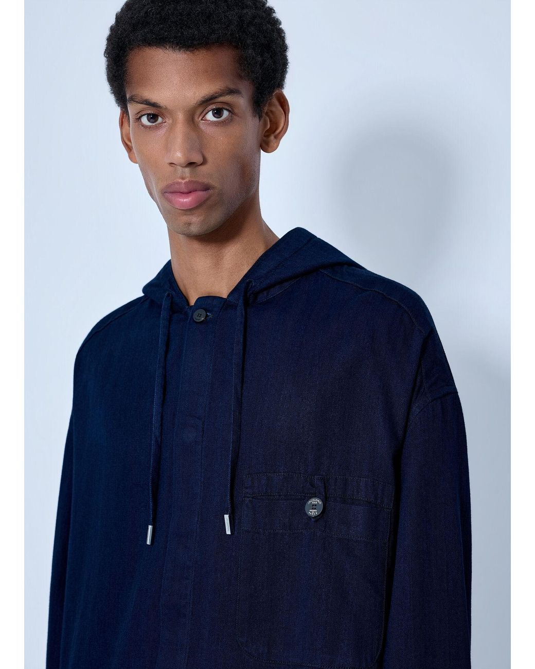 Jacquemus Blue La Chemise Denim Chevron Jacket for men