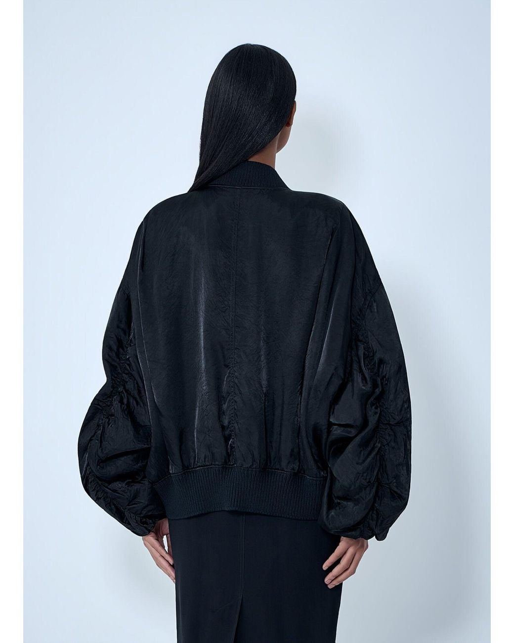 Rick Owens Blue Oversized Bomber Jacket