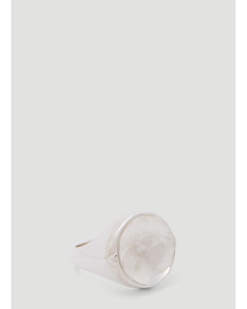 Bottega Veneta White Sterling Ring for men