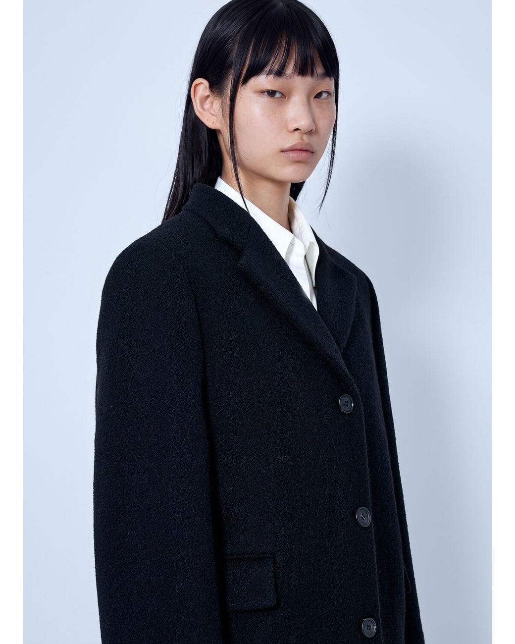 Prada Blue Single-Breasted Wool Coat