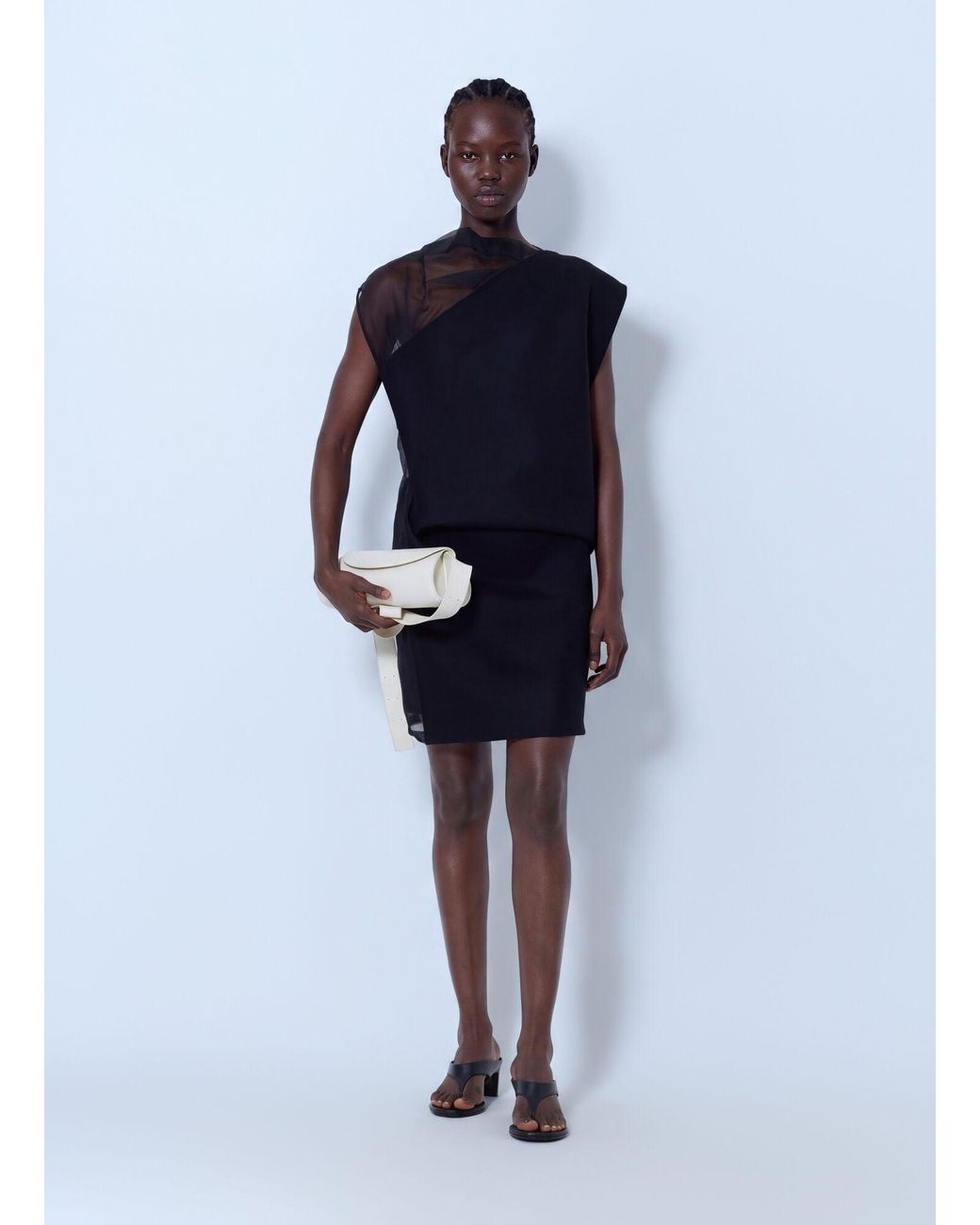 Sportmax Blue Sheer Overlay Dress