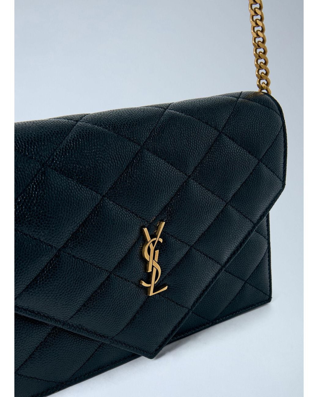 Saint Laurent Blue Paris Chain Wallet