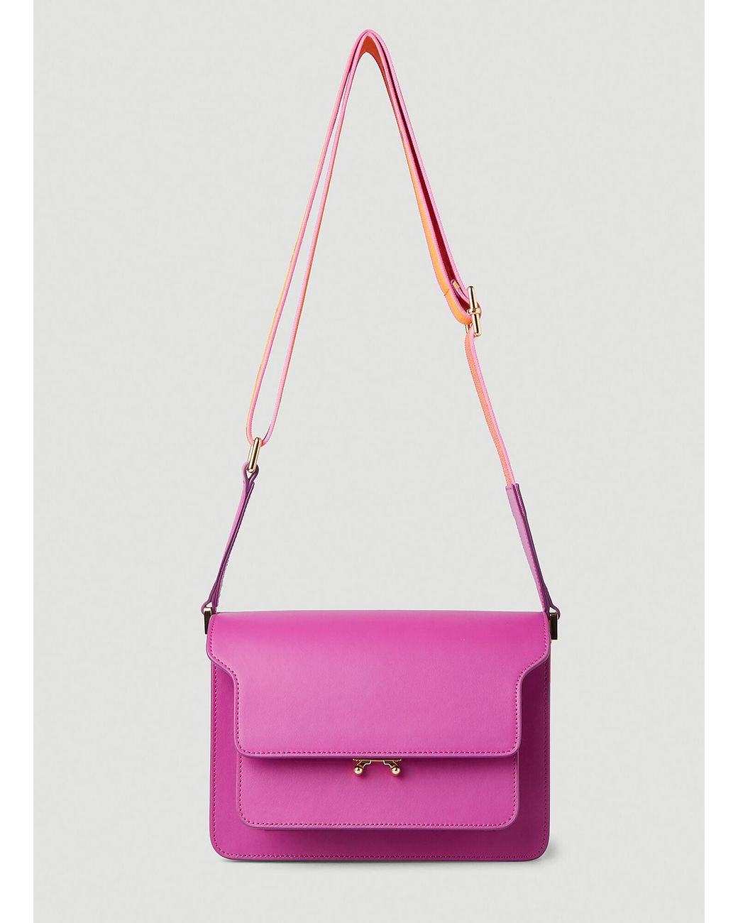 Marni Leather Trunk Media Shoulder Bag in Pink | Lyst