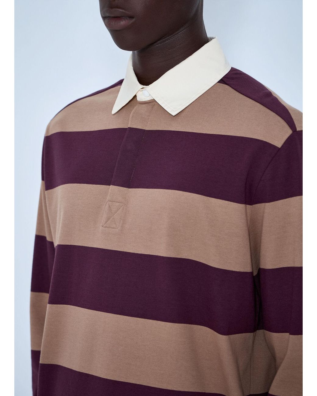Moncler Red Striped Rugby Shirt for men