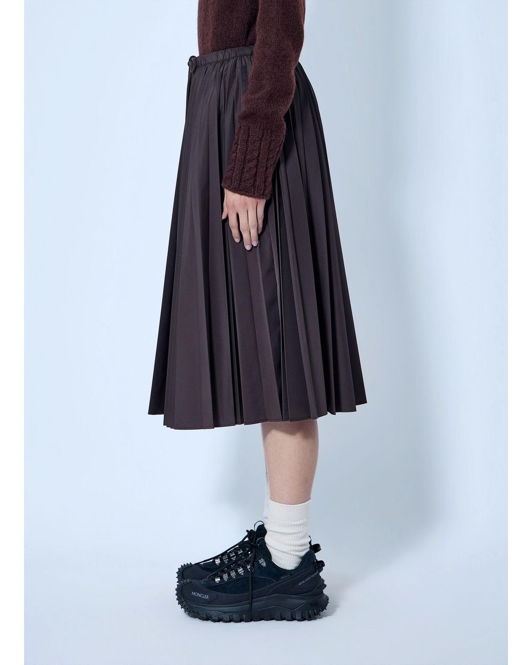Moncler Blue Pleated Midi Skirt