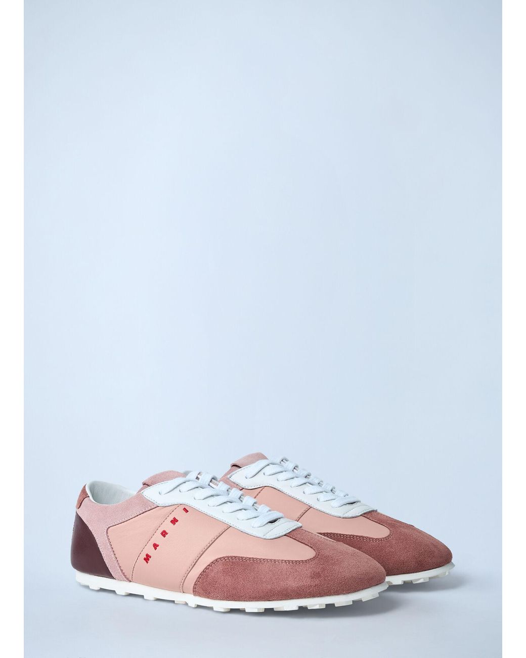 Marni White Softy Soccer Leather Sneakers