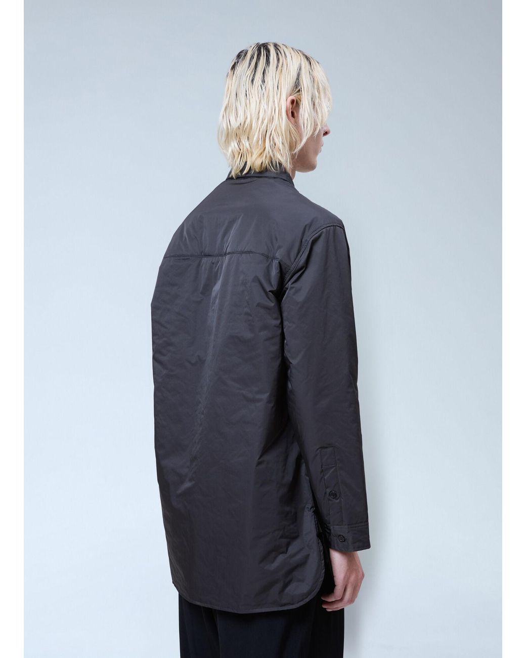 Yohji Yamamoto Blue Printed Padded Shirt for men
