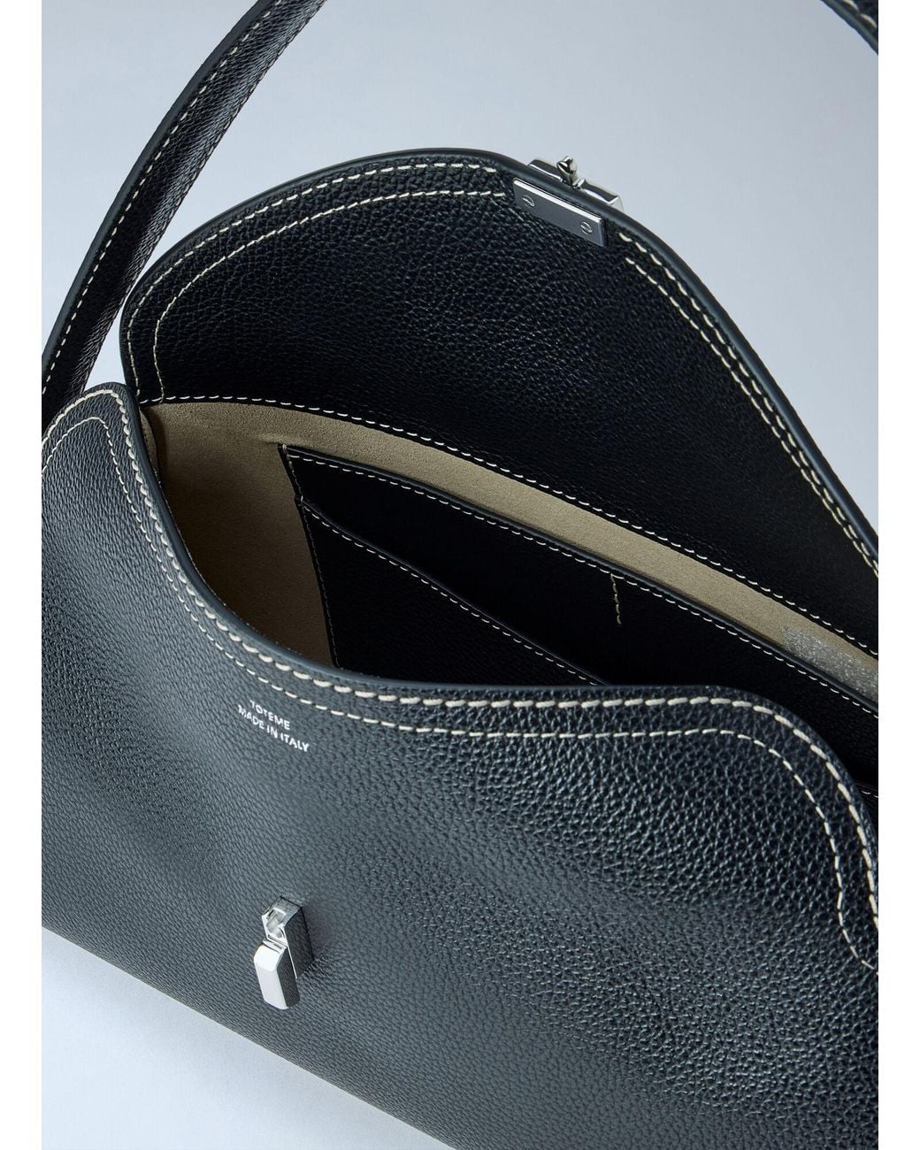 Totême Blue T-Lock Grained-Leather Shoulder Bag