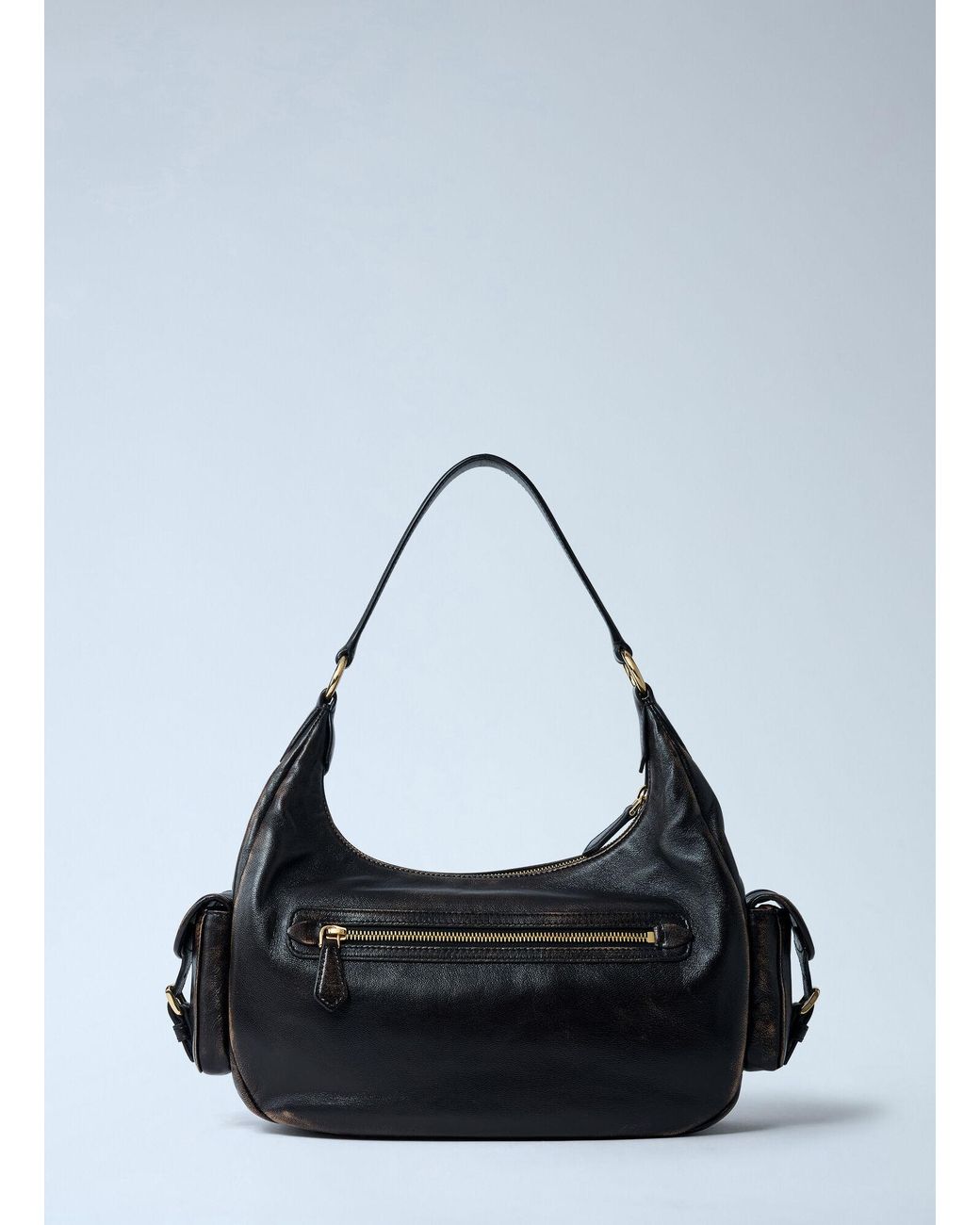 Miu Miu Black Pocket Leather Shoulder Bag