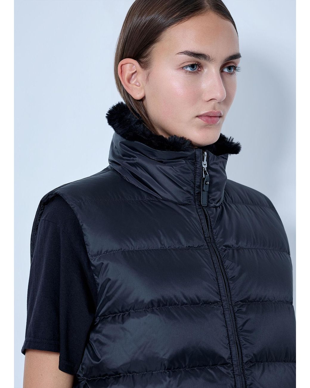 Max Mara Blue Padded Vest With High Collar